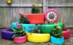 flower pots from tires