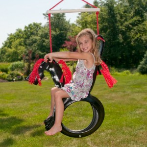 Kid's swing from tires